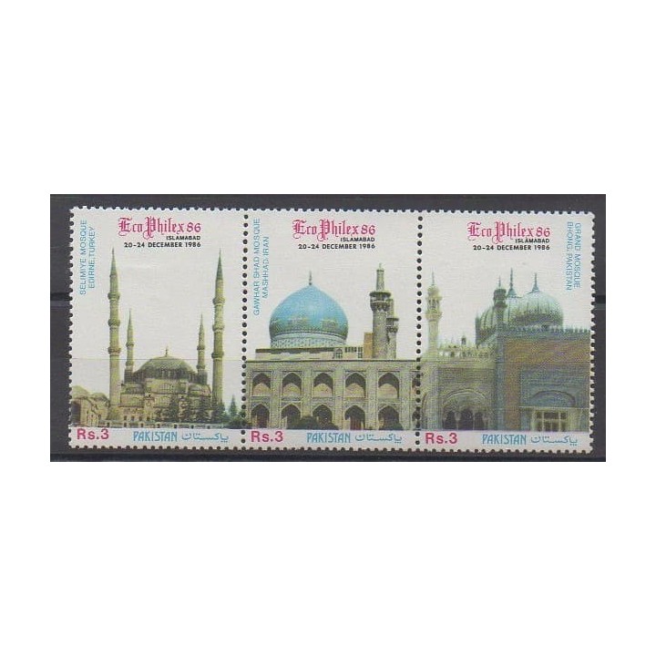Buy this set of stamps of Pakistan of the year 1986 (Nb 665/667).