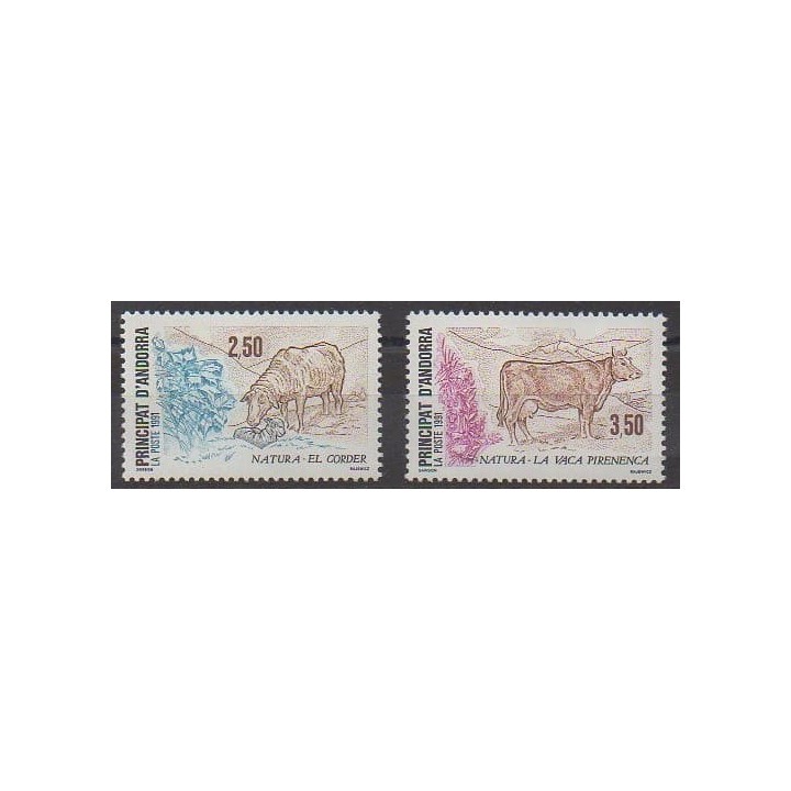 Buy this set of stamps of French Andorra of the year 1991 (Nb 405/406).