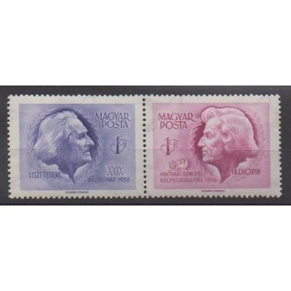 Acheter cette série de timbres de Hongrie de l'année 1956 (No 1210/1211).