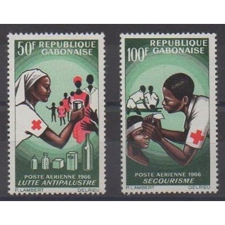 Acheter ces timbres du Gabon de l'année 1966 (No PA43/PA44).