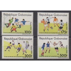 Gabon - 1990 - Coupe du monde - 4 valeurs - Soccer World Cup