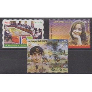 Acheter cette série de timbres duPakistan de l'année 2012 (No 1325/1327).