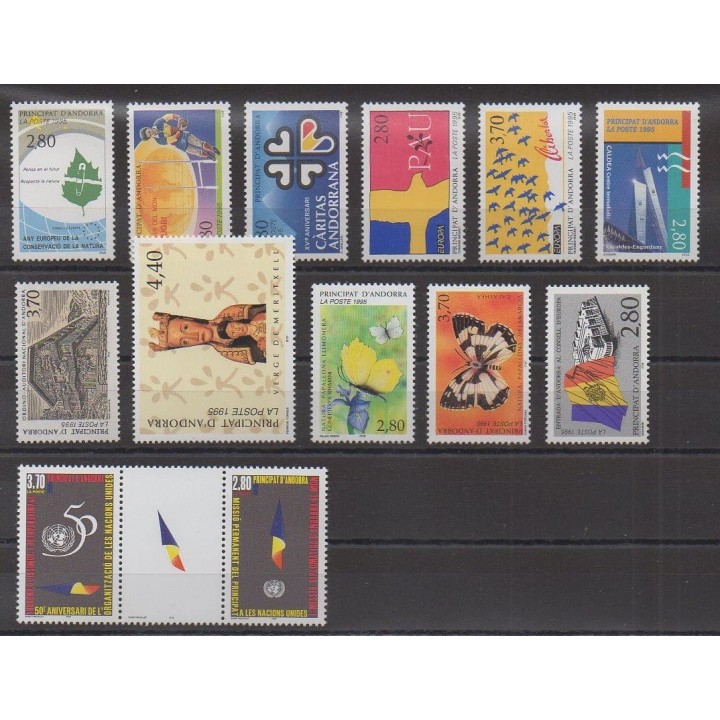 Acheter les timbres d'Andorre français  de l'année 1995 (No 454/466).