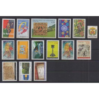 Acheter les timbres d'Andorre français  de l'année 1998 (No 497/511).