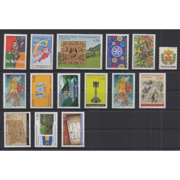 Buy the stamps of French Andorra of the year 1998 (Nb 497/511).