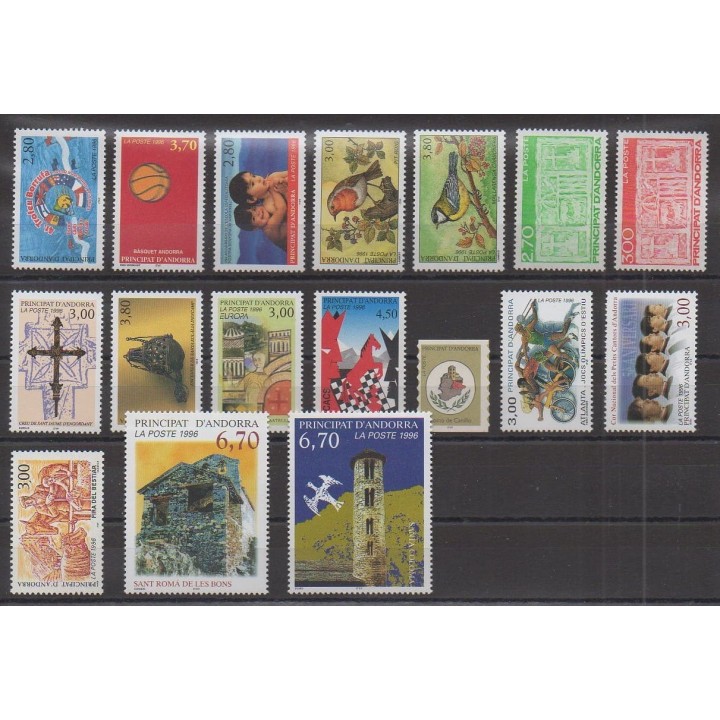 Buy the stamps of French Andorra of the year 1996 (Nb 467/483).