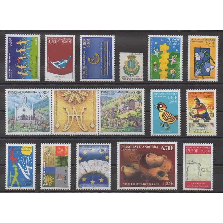 Buy the stamps of French Andorra of the year 2000 (Nb 525/539).