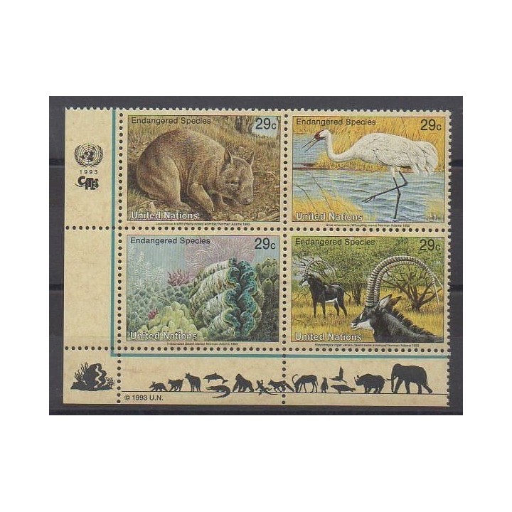 Acheter cette série de timbres des Nations Unies (bureau de New-York) de l'année 1993 (No 628/631).