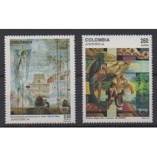 Buy these stamps of Colombia of the year 1992 (Nb PA851/PA852).