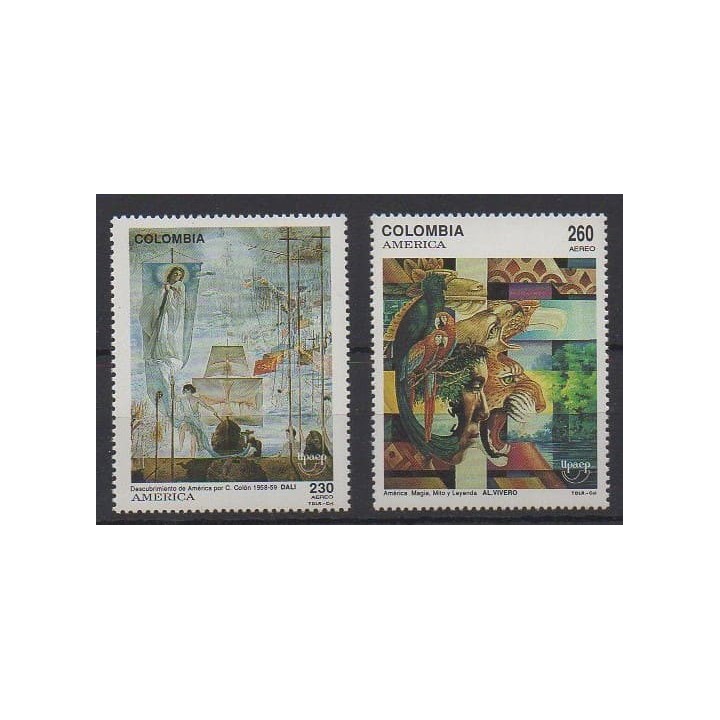 Buy these stamps of Colombia of the year 1992 (Nb PA851/PA852).