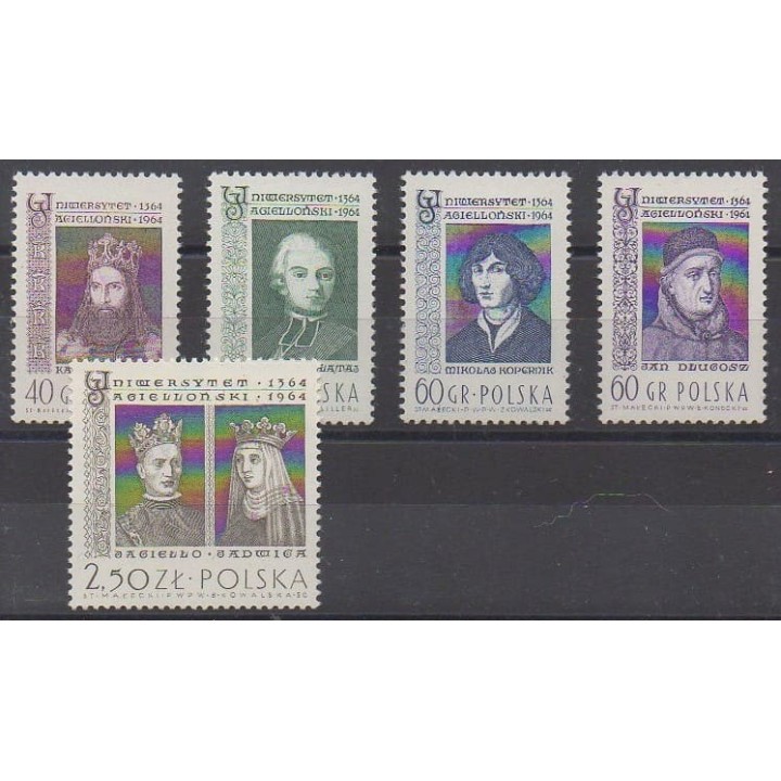 Acheter cette série de timbres de Pologne de l'année 1964 (No 1342/1346).