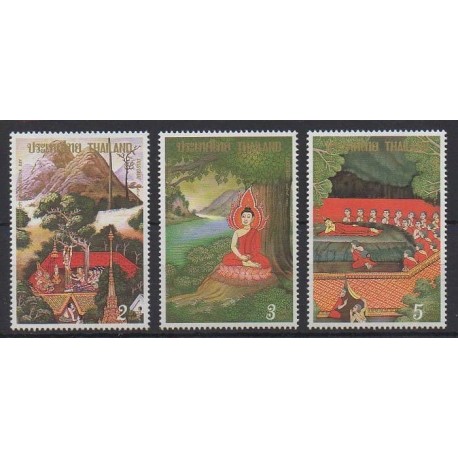 Thaïlande - 1992 - No 1473/1475 - Peinture - Religion