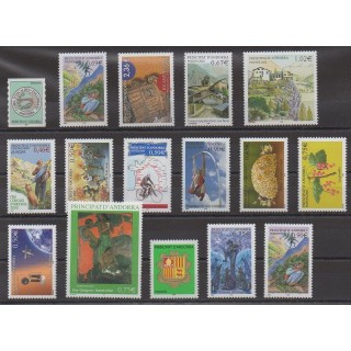 Acheter les timbres d'Andorre français  de l'année 2003 (No 575/590).