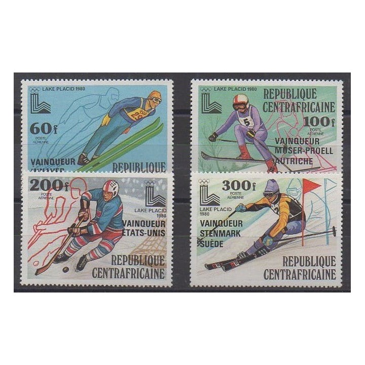 Buy these stamps of Central African Republic of the year 1980 (Nb PA215/PA218).