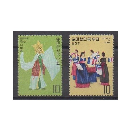 South Korea - 1975 - Nb 842/843 - Folklore - Costumes - Uniforms - Fashion