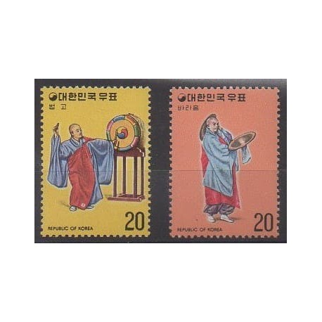 South Korea - 1975 - Nb 864/865 - Folklore - Costumes - Uniforms - Fashion