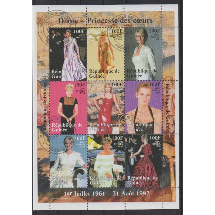 Acheter cette série de timbres de Guinée de l'année 1998 (No 1222/1230). - Oblitéré