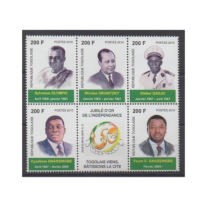 Acheter cette série de timbres du Togo de l'année 2010 (No 2055J/2055N).