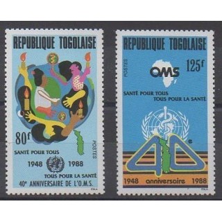 Buy this set of stamps of Togo of the year 1988 (Nb 1232/1233).