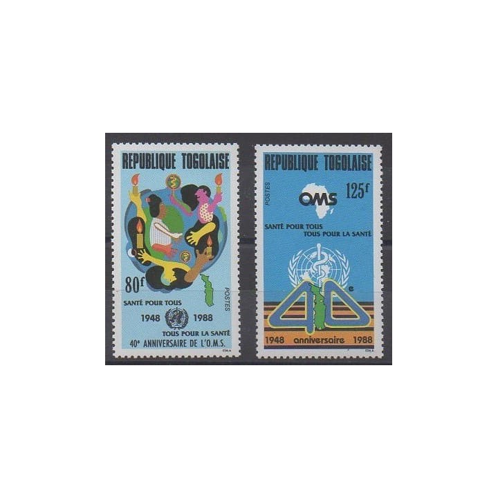 Buy this set of stamps of Togo of the year 1988 (Nb 1232/1233).