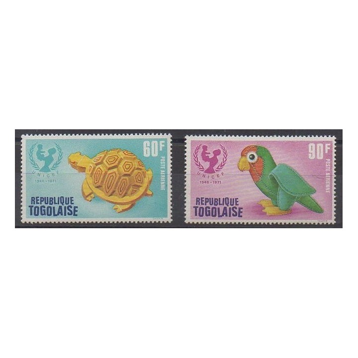 Acheter ces timbres du Togo de l'année 1971 (No PA168/PA169).