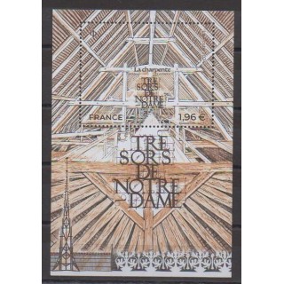 Buy this souvenir sheet  of France of the year 2024 (Nb BF Trésors de Notre-Dame).