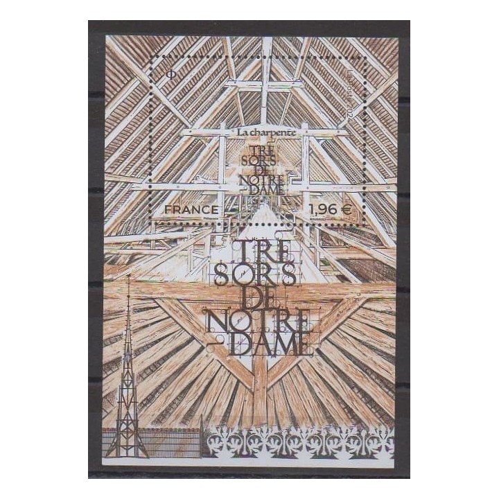 Buy this souvenir sheet  of France of the year 2024 (Nb BF Trésors de Notre-Dame).