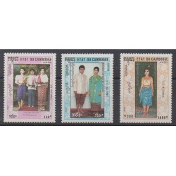 Cambodia - 1992 - Nb 1040/1042 - Various Historics Themes - Costumes - Uniforms - Fashion