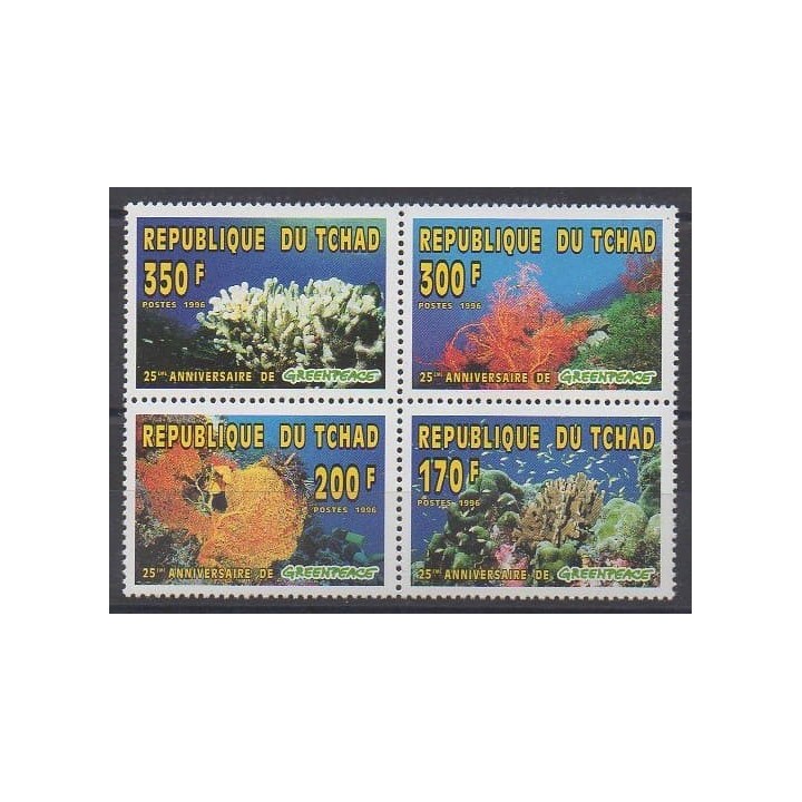 Buy this set of stamps of Chad of the year 1996 (Nb 582/585).
