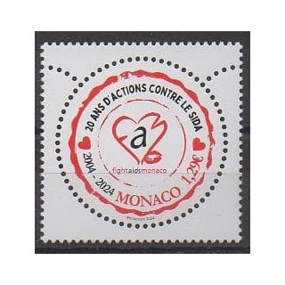 Acheter ce timbre de Monaco de l'année 2024 (20 ans d'action contre le Sida).