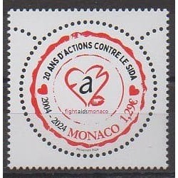 Monaco - 2024 - 20 ans d'action contre le Sida - Santé ou Croix-Rouge