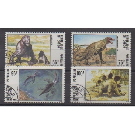 Congo (Republic of) - 1975 - Nb 401/404 - Prehistoric animals - Used