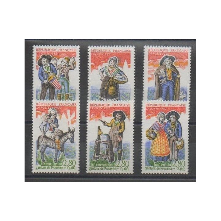 Timbres - France - Poste - 1995 - No 2976/2981 - Noël