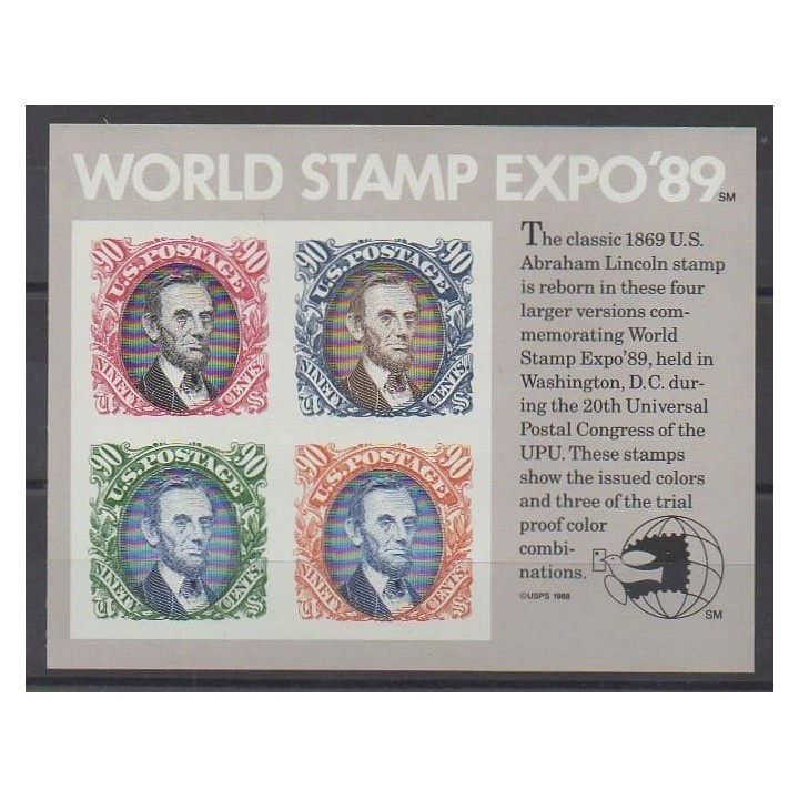 Buy this souvenir sheet  of United States of the year 1989 (Nb BF20).