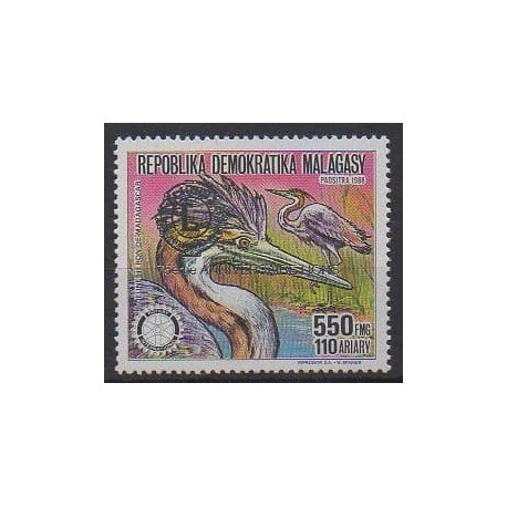 Madagascar - 1993 - No 1247 - Oiseaux - Rotary ou Lions club