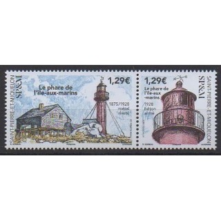 Buy this stamp of Saint-Pierre et Miquelon of the year 2024 (Le phare de l'ïle-aux-marins).