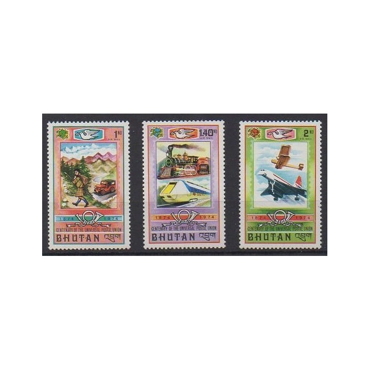 Buy these stamps of Bhutan of the year 1974 (Nb PA135/PA137).