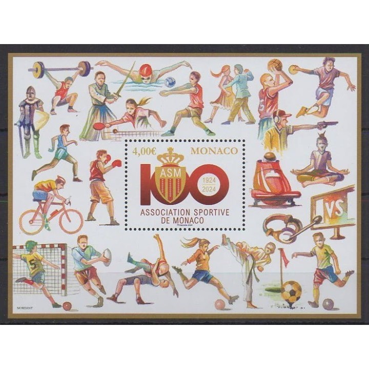 Buy this stamp of Monaco of the year 2024 (100 ans de l'ASM).