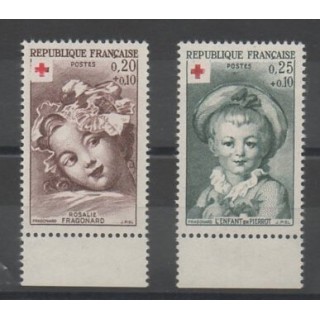 Stamps - France - Varieties - 1962 - Nb 1366a/1367a
