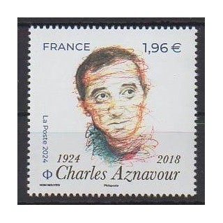 Buy this stamp of France of the year 2024 (Charles Aznavour).