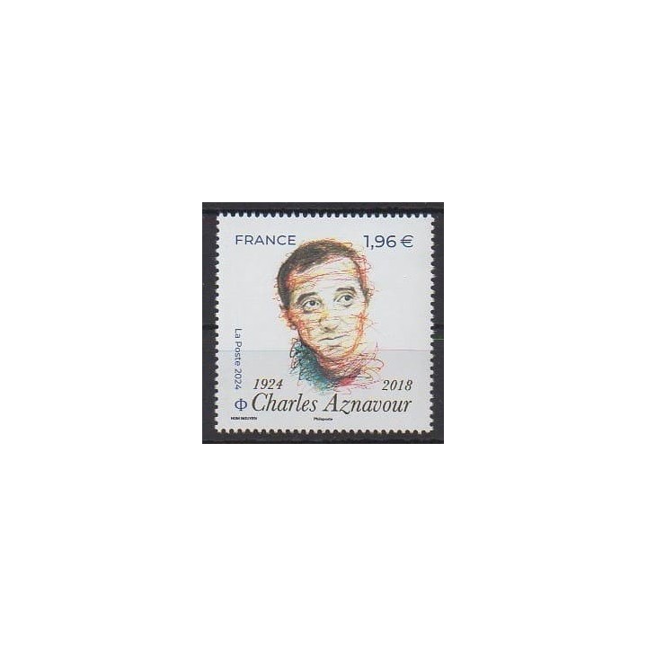 Buy this stamp of France of the year 2024 (Charles Aznavour).
