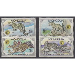 Mongolia - 1985 - Nb 1374/1377 - Mamals - Endangered species - WWF