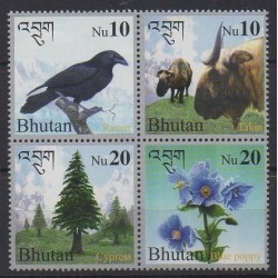 Bhutan - 2005 - Nb 1787/1790 - Animals - Flora
