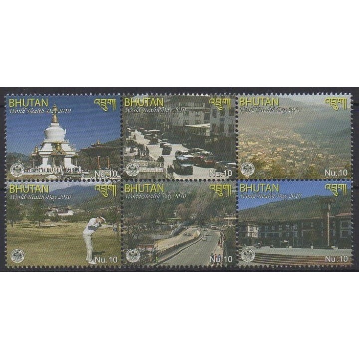 Acheter cette série de timbres du Bhoutan de l'année 2010 (No 1850/1855).