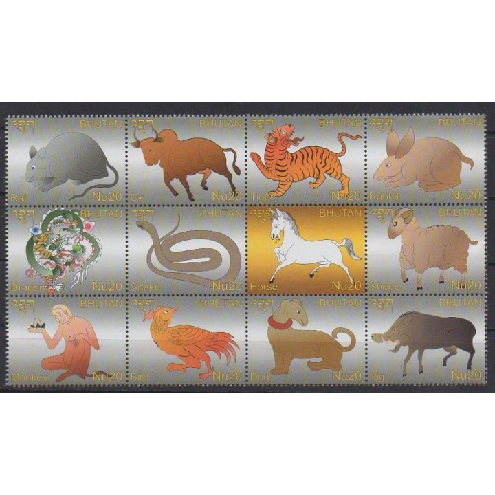 Acheter cette série de timbres du Bhoutan de l'année 2014 (No 1929/1940).