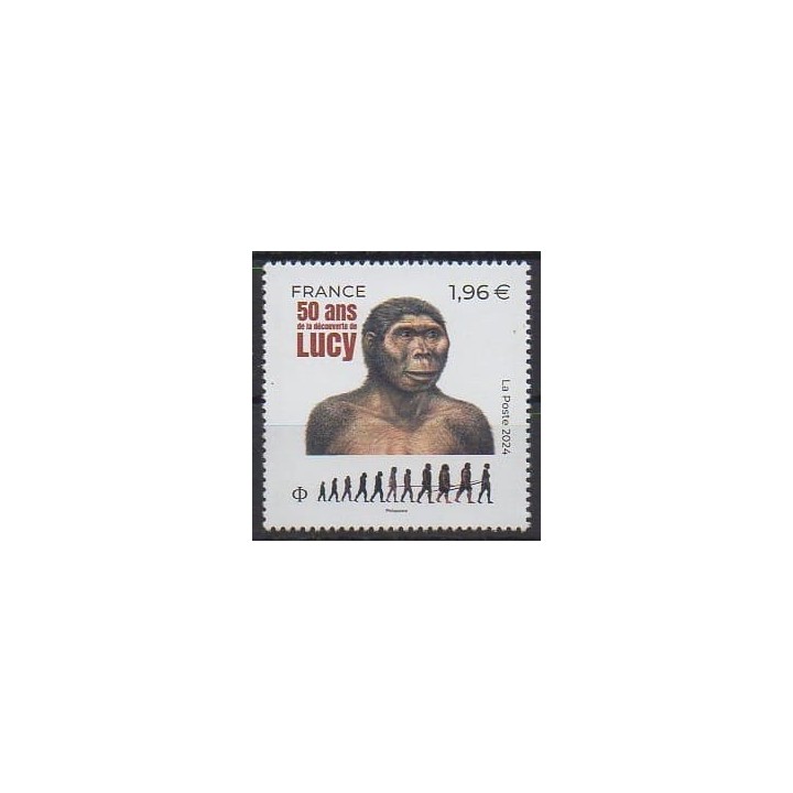Buy this stamp of France of the year 2024 (Découverte de Lucy).