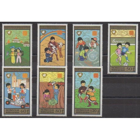 Mongolie - 1987 - No 1512/1518 - Enfance