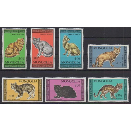 Mongolia - 1987 - Nb 1545/1551 - Cats