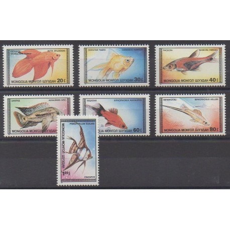 Mongolia - 1987 - Nb 1485/1491 - Sea life