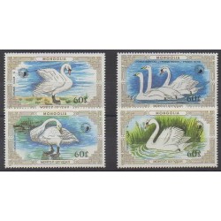 Mongolie - 1987 - No 1519/1522 - Oiseaux - Espèces menacées - WWF